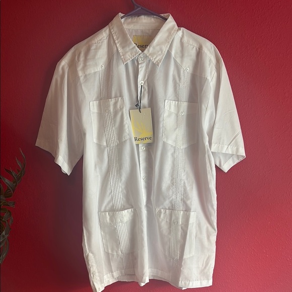 Reserved White Casual Button Down Shirt Lightweight - Picture 1 of 8